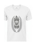 Son of Nature Harpia harpy eagle tee in White, charcoal design printed on the chest, ghost-mannequin product photo on white