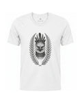 Son of Nature Harpia harpy eagle tee in White, charcoal design printed on the chest, ghost-mannequin product photo on white
