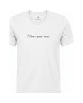 Son of Nature Wear Your Roots tee in White, charcoal design printed on the chest, ghost-mannequin product photo on white